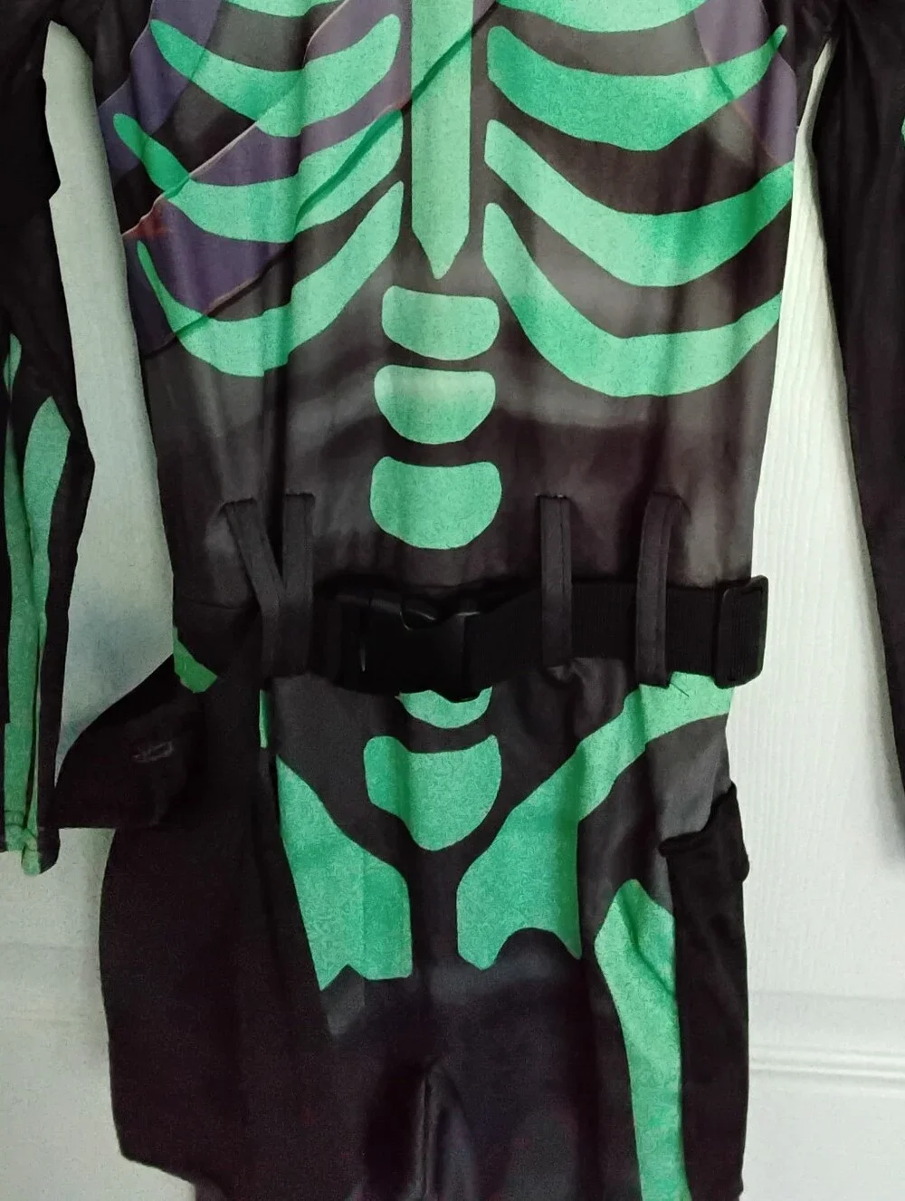 Fortnite Kids Skull Trooper Glow Green Skeleton Costume with Mask